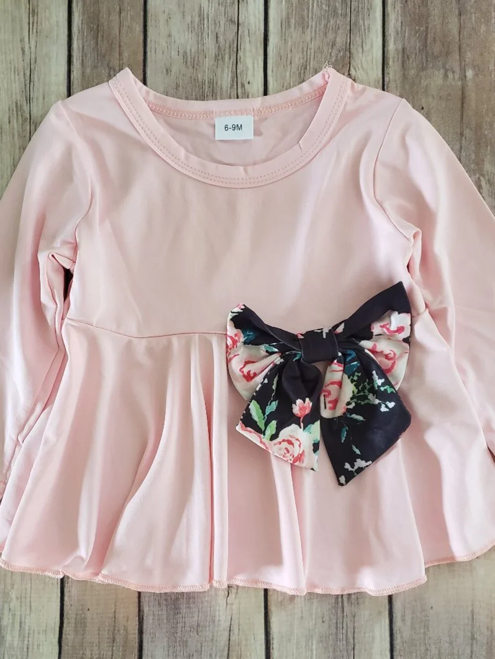 Baby Girl Pink Floral Top And Pant Set Size 6-9M